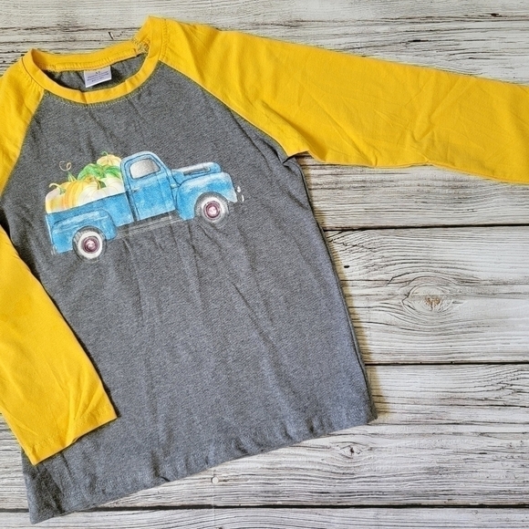 Pumpkin Patch Long-Sleeve Raglan Antique Truck Top Boutique NWT - Picture 4 of 5